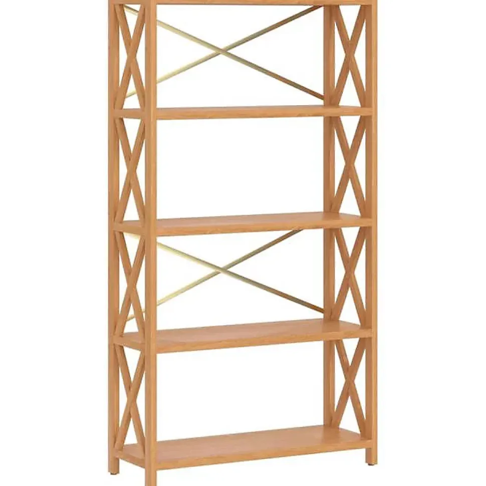 VidaXL étagère à 5 niveaux 80x30x146 cm bois de chêne massif 353812