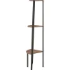 VidaXL étagère d'angle 3 niveaux Marron foncé et noir 45,5x31,5x120 cm 336389