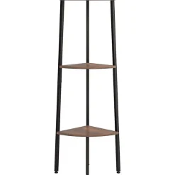 VidaXL étagère d'angle 3 niveaux Marron foncé et noir 45,5x31,5x120 cm 336389