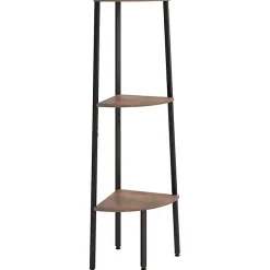 VidaXL étagère d'angle 3 niveaux Marron foncé et noir 45,5x31,5x120 cm 336389