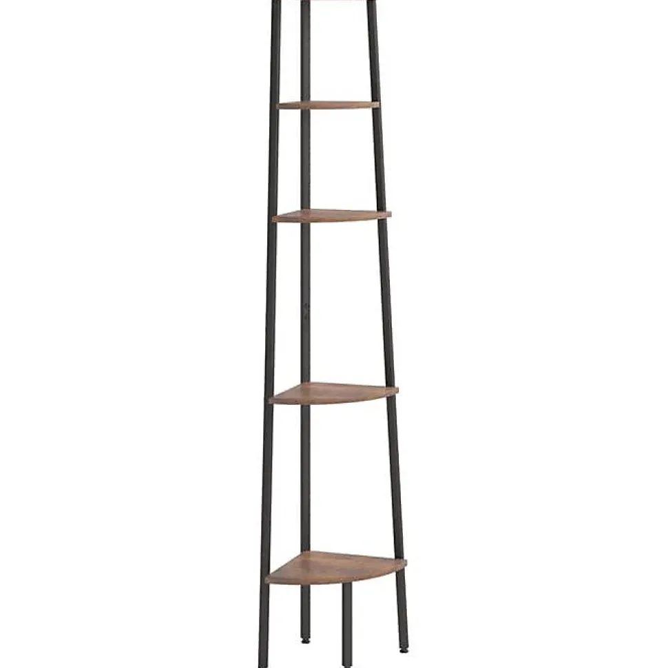 VidaXL étagère d'angle 5 niveaux Marron foncé et noir 45,5x31,5x180 cm 336395