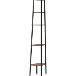 VidaXL étagère d'angle 5 niveaux Marron foncé et noir 45,5x31,5x180 cm 336395