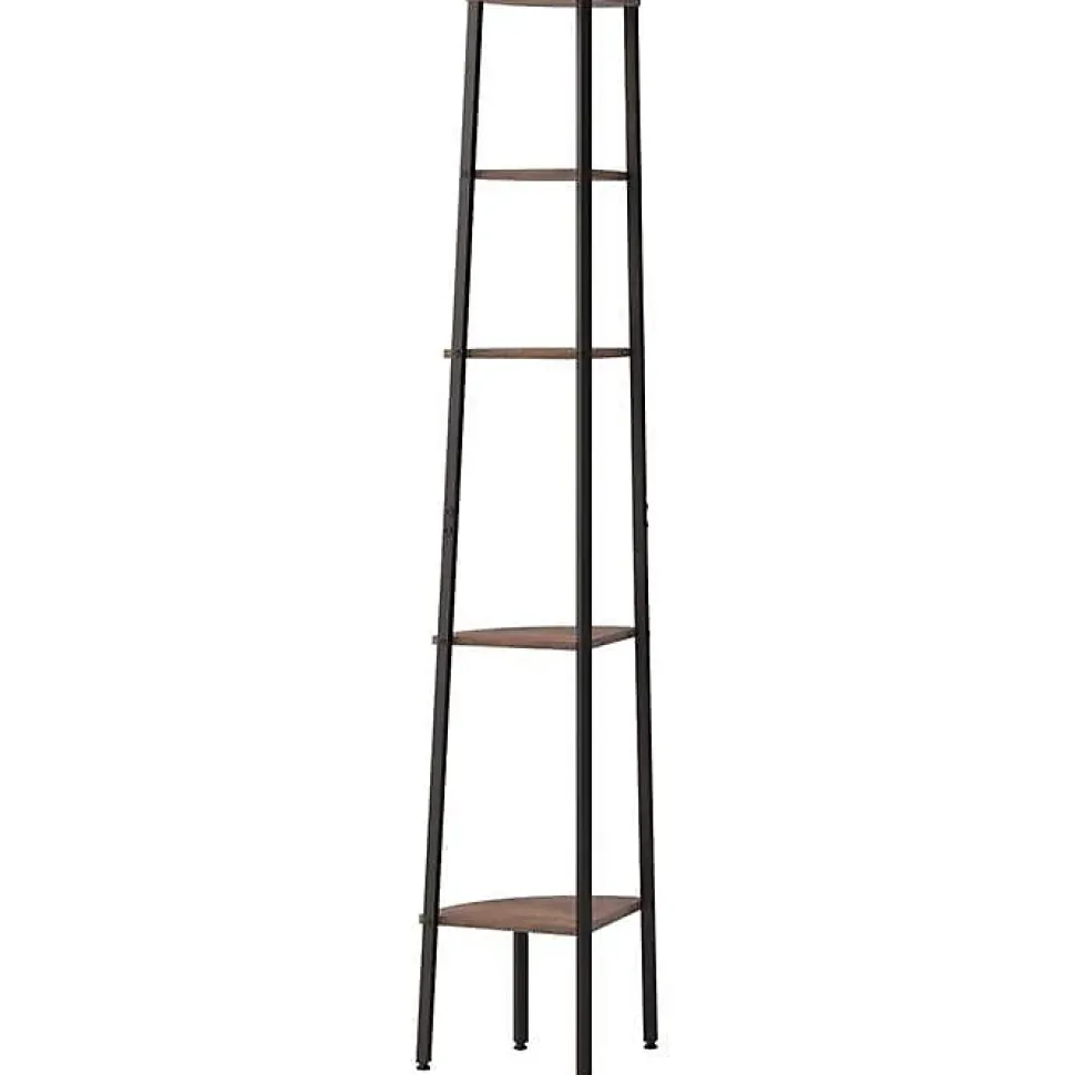 VidaXL étagère d'angle 5 niveaux Marron foncé et noir 45,5x31,5x180 cm 336395