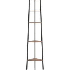 VidaXL étagère d'angle 5 niveaux Marron foncé et noir 45,5x31,5x180 cm 336395