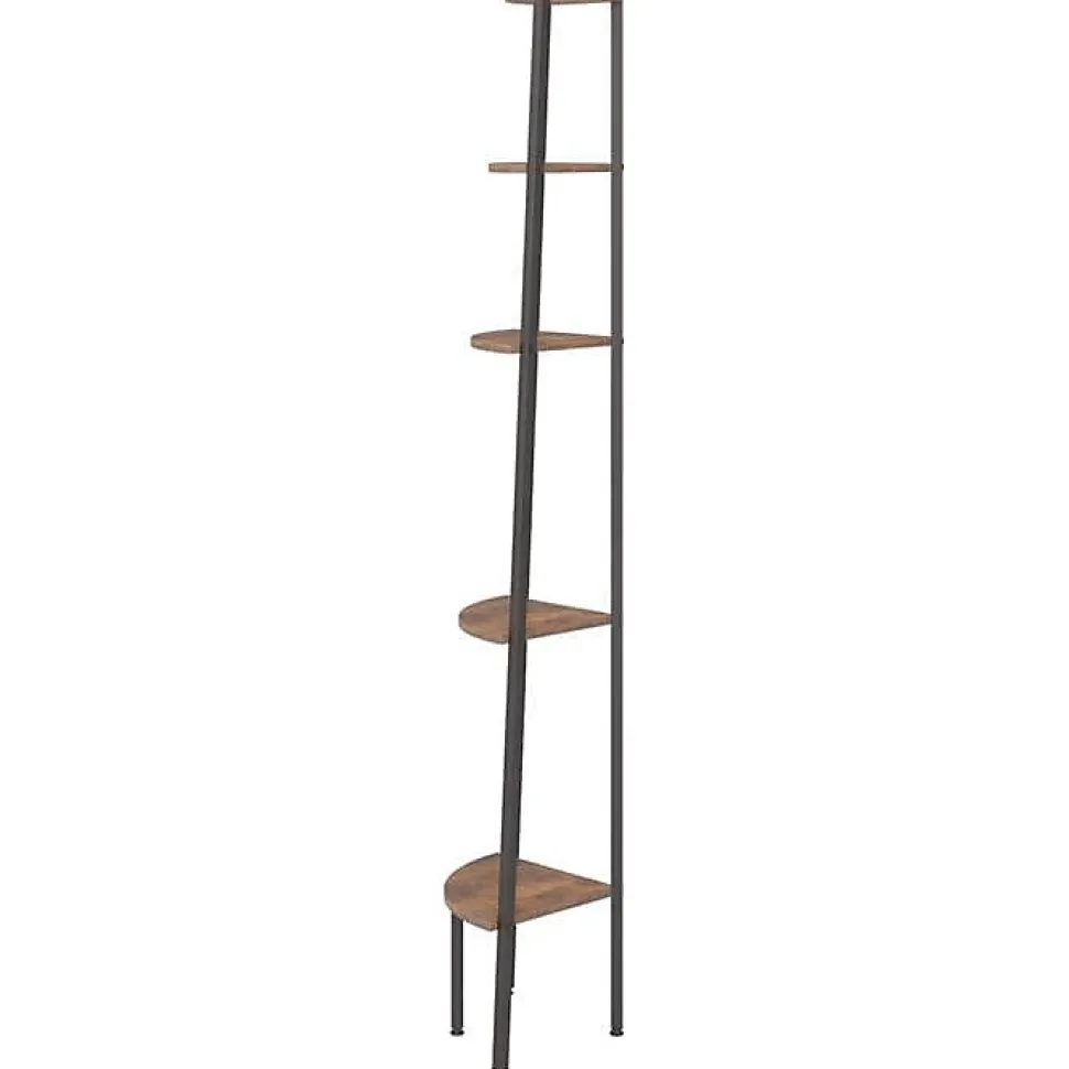 VidaXL étagère d'angle 5 niveaux Marron foncé et noir 45,5x31,5x180 cm 336395