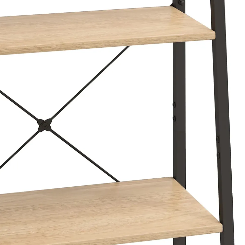 vidaXL étagère sur pied 4 niveaux Marron clair et noir 56x35x140 cm 336364