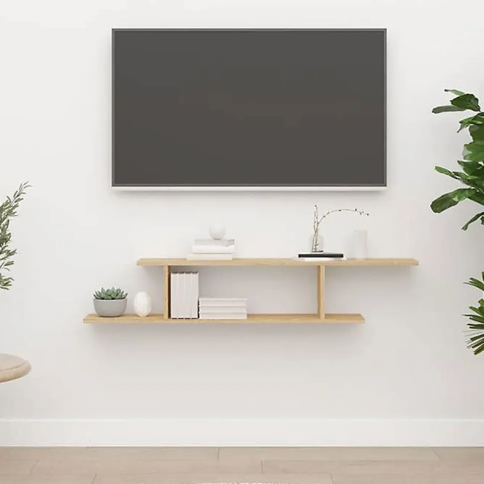 vidaXL Étagère TV murale Chêne Sonoma 125x18x23 cm Aggloméré