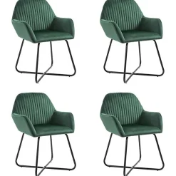 vidaXL 4x Chaises de Salle à Manger Chaises à Dîner Chaises de Repas Sièges de Cuisine Chaises de Salon Bureau Maison Vert 277007