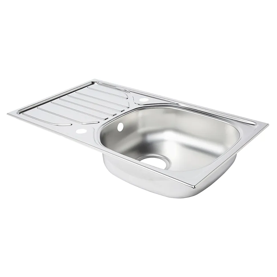 Évier de cuisine à encastrer 1 bac Turing inox satiné