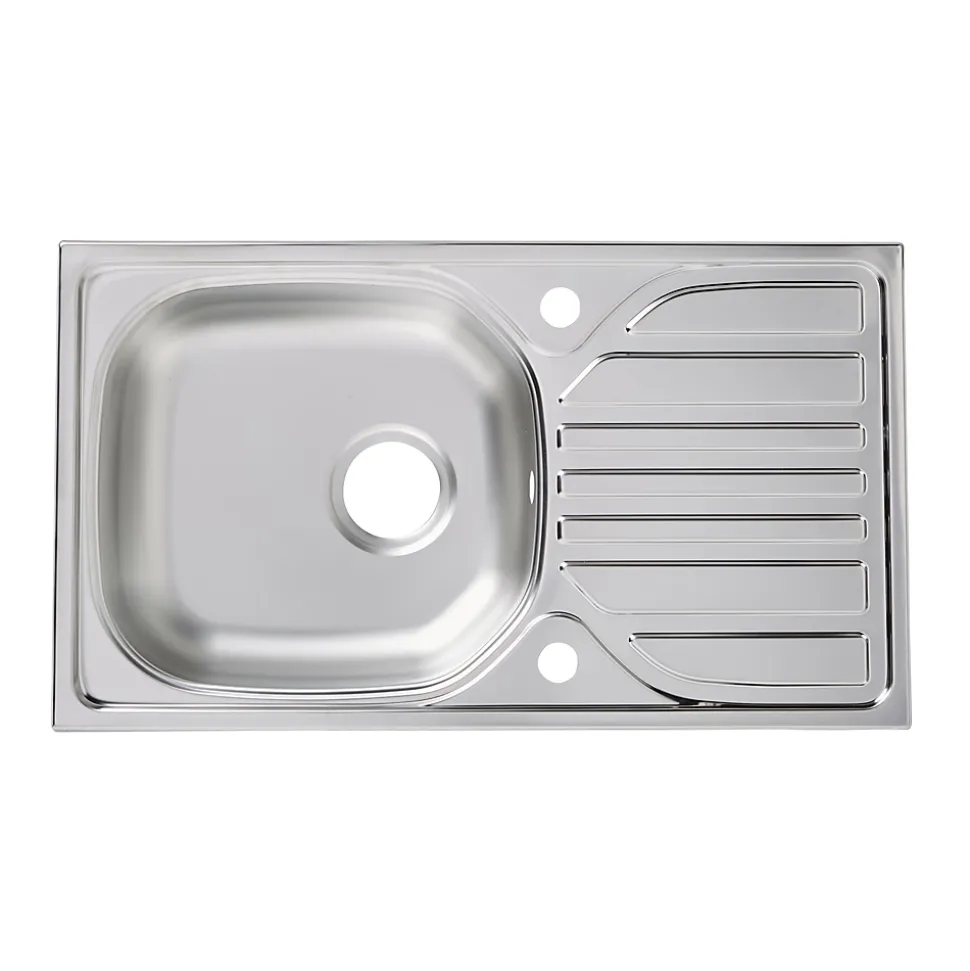 Évier de cuisine à encastrer 1 bac Turing inox satiné