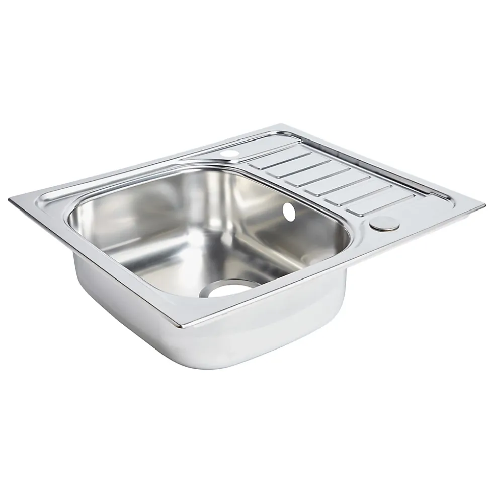 Évier de cuisine en inox poli 1 bac à encastrer Sagan