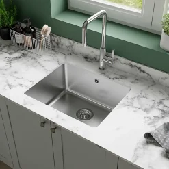 Évier de cuisine sous-plan 1 cuve XS en acier inoxydable Villach GoodHome