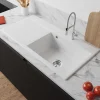 Évier en céramique 1 cuve à droite à encastrer Villeroy & Boch Subway Style blanc mat