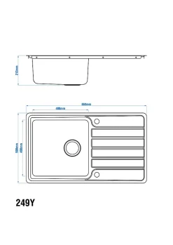 Évier en inox 1 bac à encastrer Apollonia