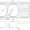 Évier en inox satiné 2 bacs à encastrer Turing