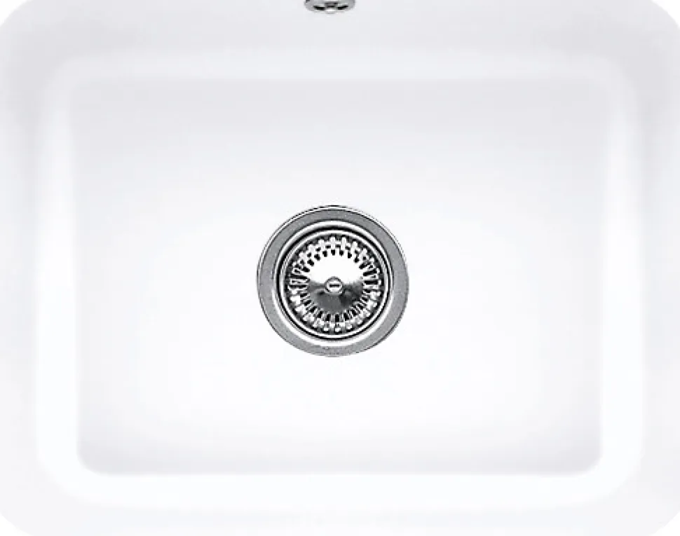 Évier sous-plan en céramique 1 cuve à encastrer Villeroy & Boch Cisterna blanc mat