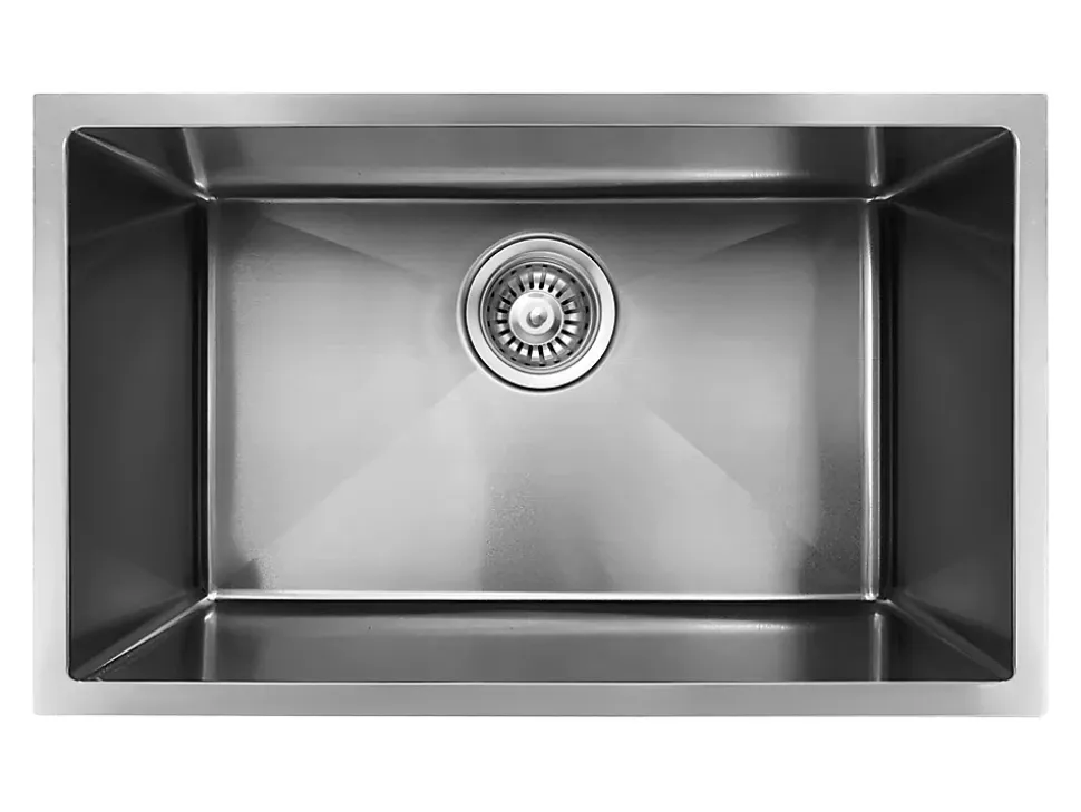Évier sous-plan en inox finition gun métal 1 bac à encastrer Essebagno 76