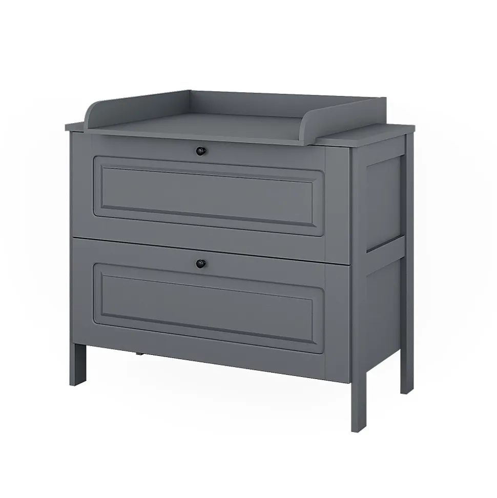 Vitalispa Commode à langer Gris 108x98cm avec 2 tiroirs