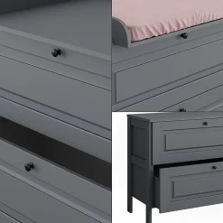 Vitalispa Commode à langer Gris 108x98cm avec 2 tiroirs