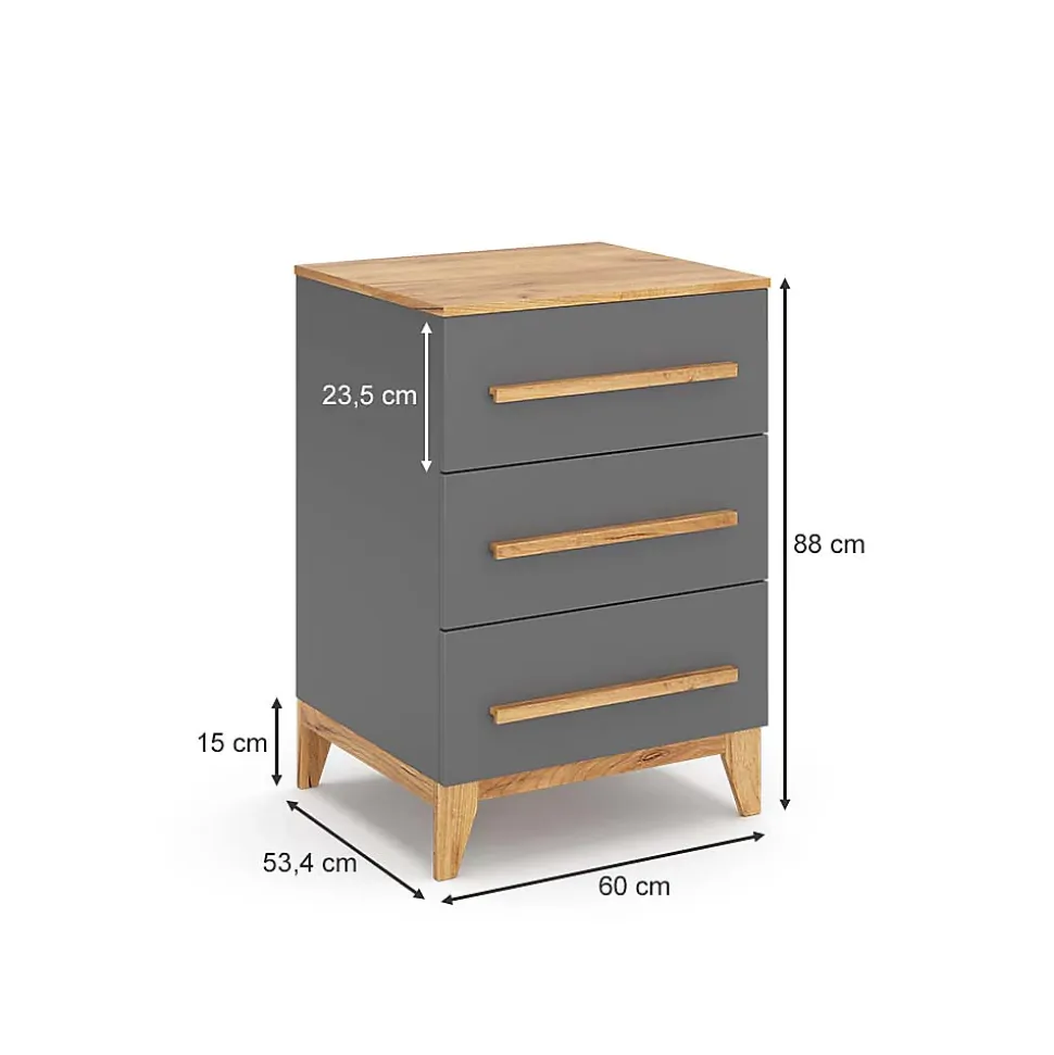 Vitalispa Commode avec tiroirs Gris 53.4x88cm