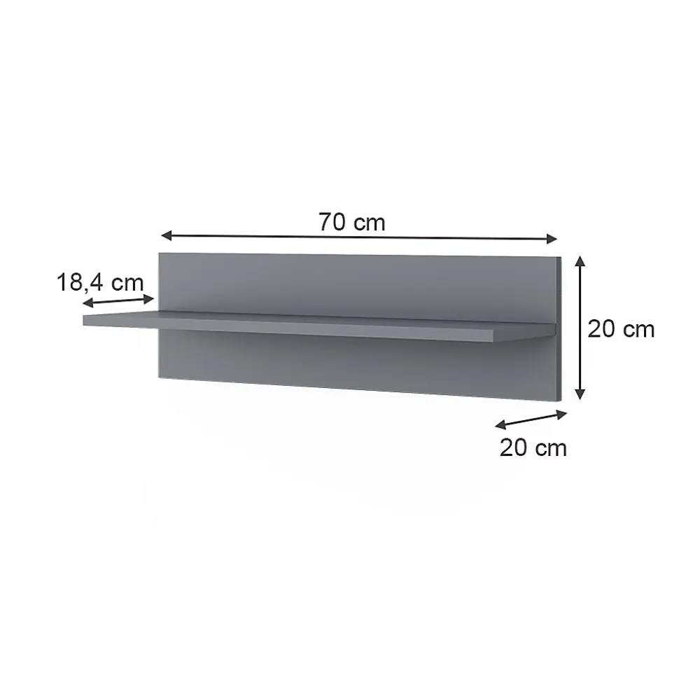 Vitalispa Étagère enfant Gris 70x20cm