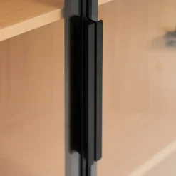 Vitrine - 1 Porte, LED, Verre Trempé, Charnières Silencieuses - MDF - 62 x 35 x 160 cm - Blanc