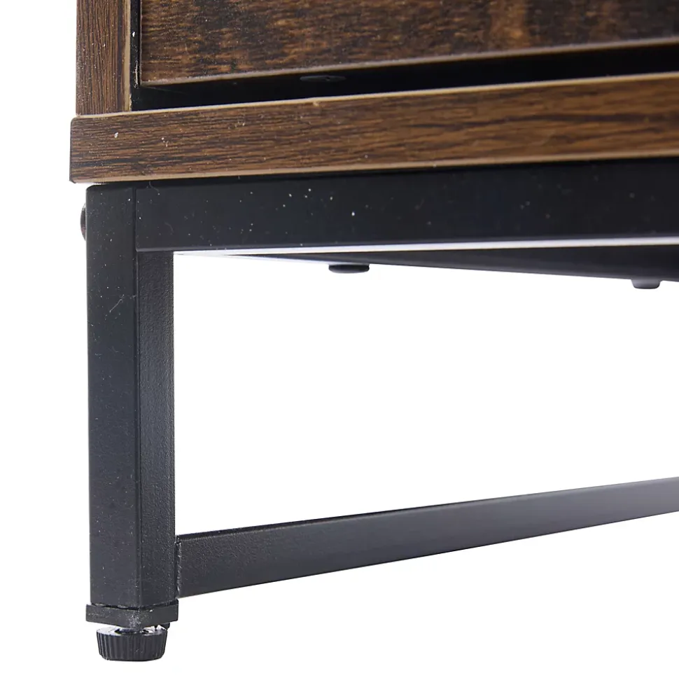 Vitrine - 2 Tiroirs, 2 Portes Acryliques à Pression, LED Bluetooth Via Application - MDF - 80 x 40 x 138 cm - Noir