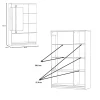 Vitrine 139 cm 2 portes blanc laqué et décor chêne gris - ALEXIANE