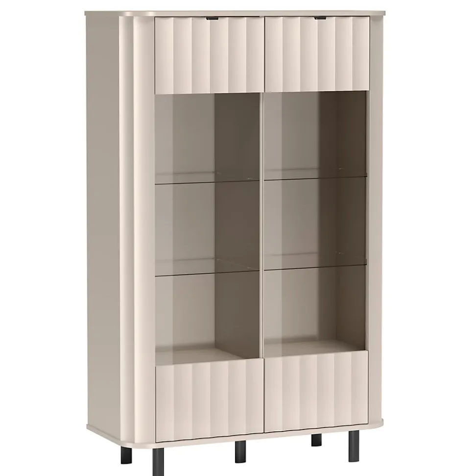 Vitrine 98 cm gris cachemire 2 portes NOVADO
