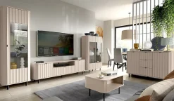 Vitrine 65 cm gris cachemire 1 porte NOVADO