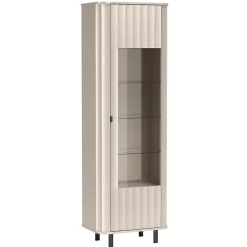 Vitrine 65 cm gris cachemire 1 porte NOVADO