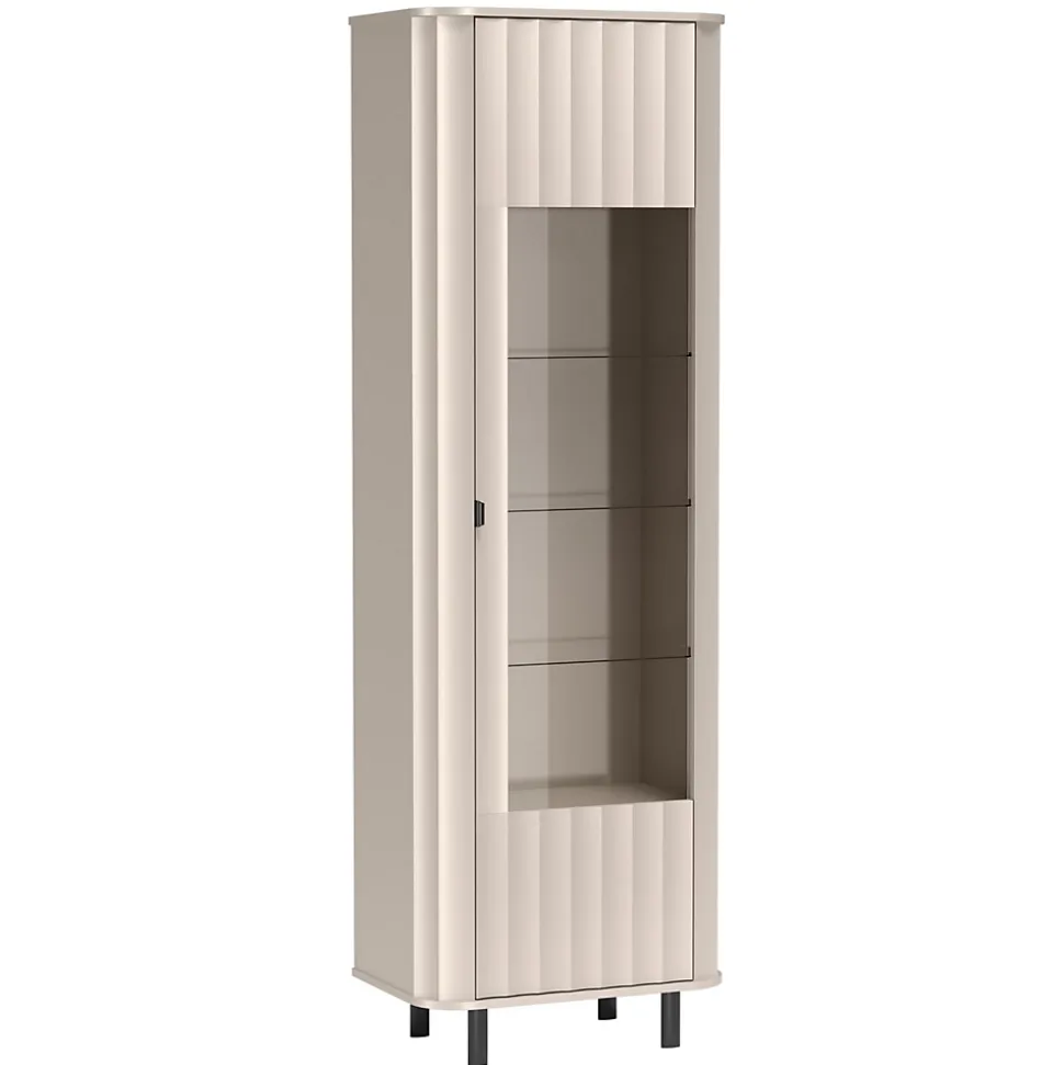 Vitrine 65 cm gris cachemire 1 porte NOVADO