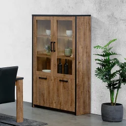 Vitrine 2 pleines + 2 portes vitrées Emie