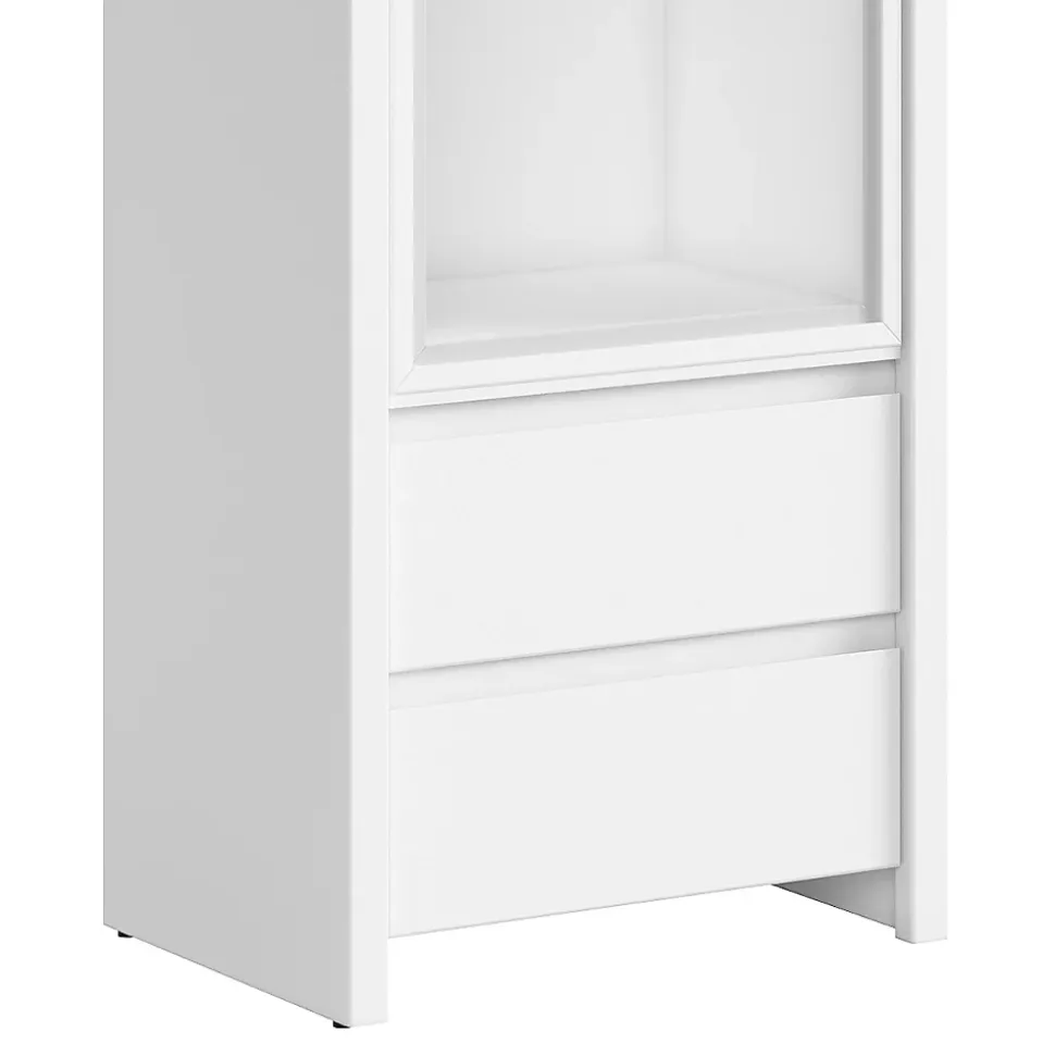 Vitrine 1 porte 2 tiroirs Soren Blanc