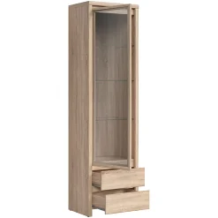Vitrine 1 porte 2 tiroirs Soren Bois