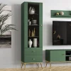 Vitrine 1 porte 2 tiroirs Thalia Vert