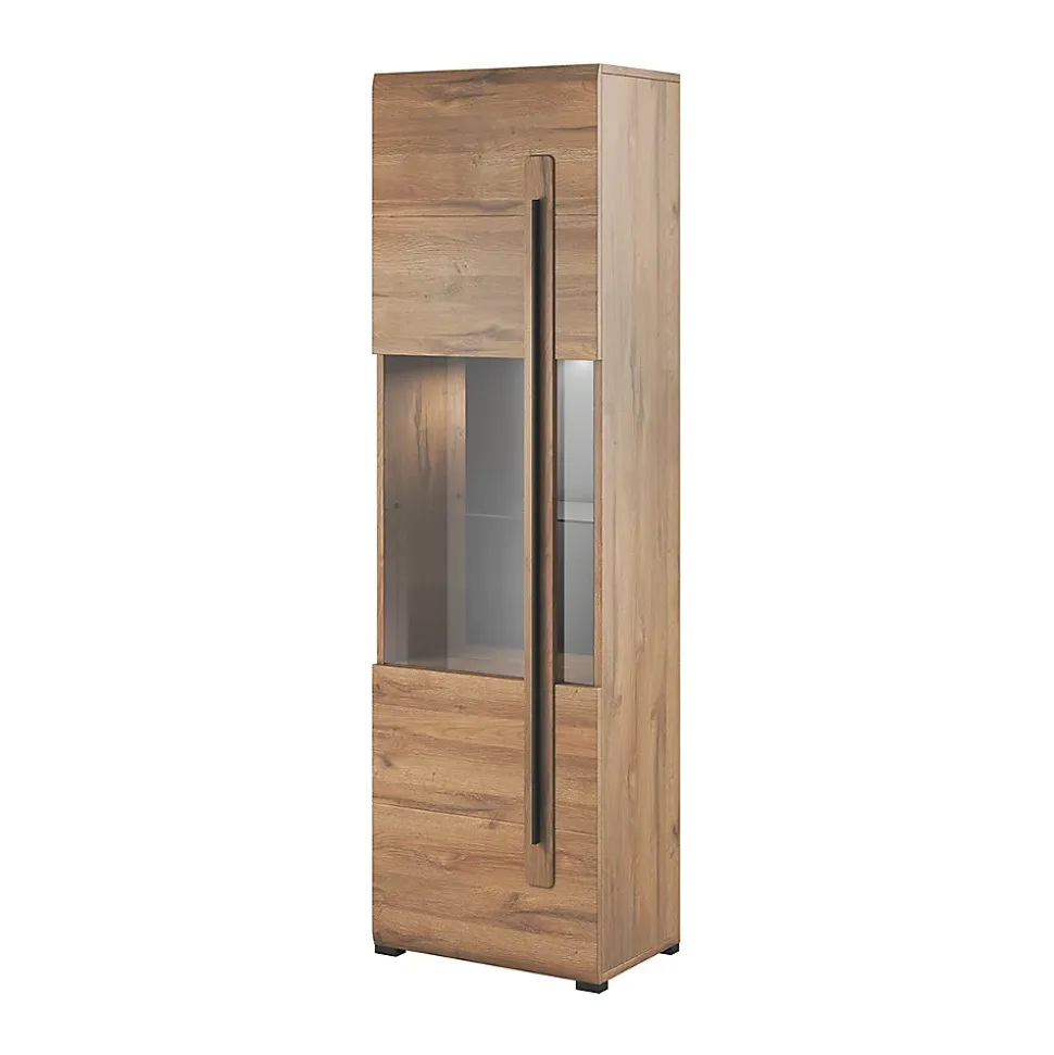 Vitrine 1 porte avec LED Louis Bois