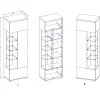 Vitrine 1 porte collection NESS Finition Congo & Anthracite 10 niches de rangement Sans LED