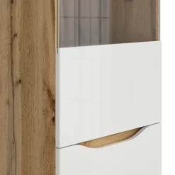 Vitrine 1 porte June Blanc et Bois