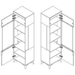 Vitrine 1 porte LED inclus Ruben Blanc