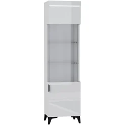 Vitrine 1 porte LED inclus Ruben Blanc