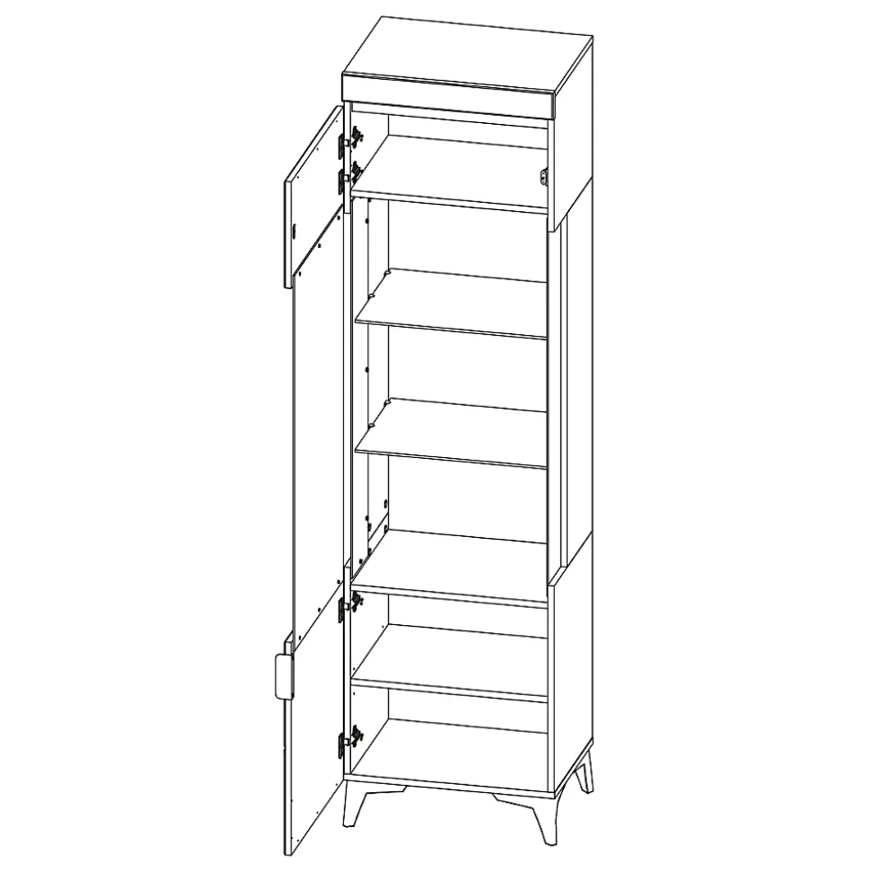 Vitrine 1 porte LED inclus Ruben Blanc