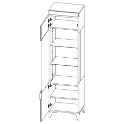 Vitrine 1 porte LED inclus Ruben Bois