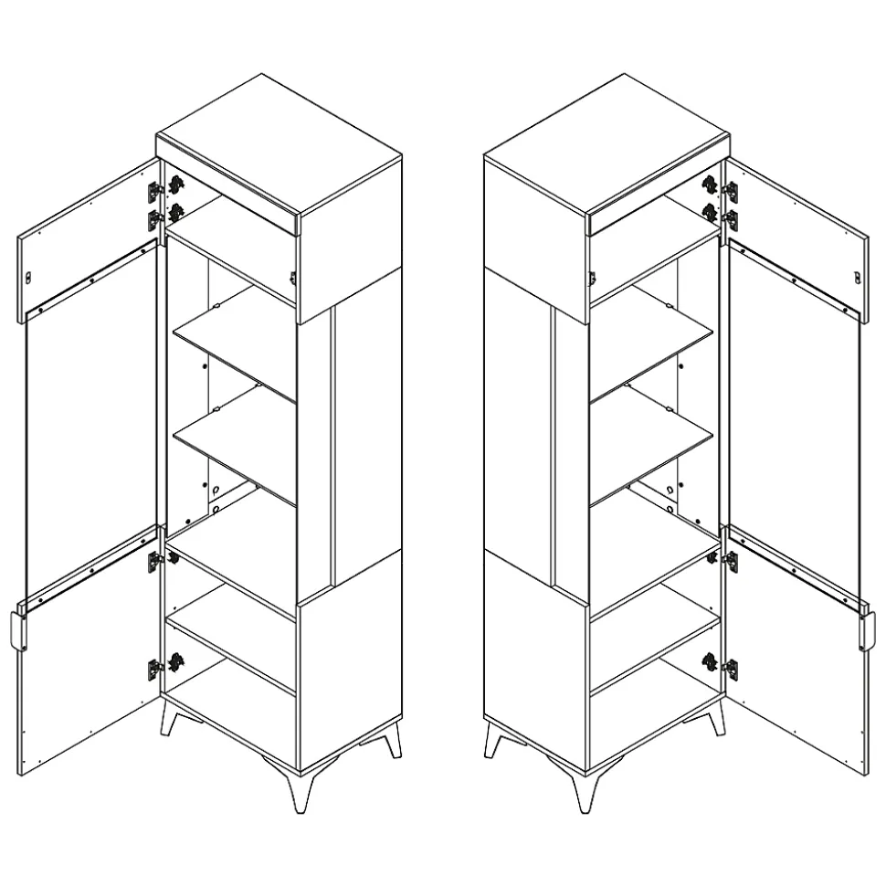 Vitrine 1 porte LED inclus Ruben Bois
