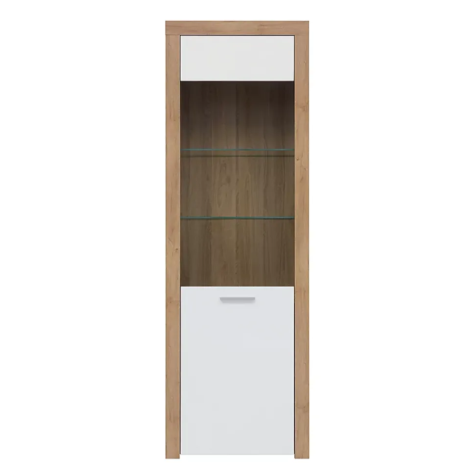 Vitrine 1 porte Nora Blanc et Bois