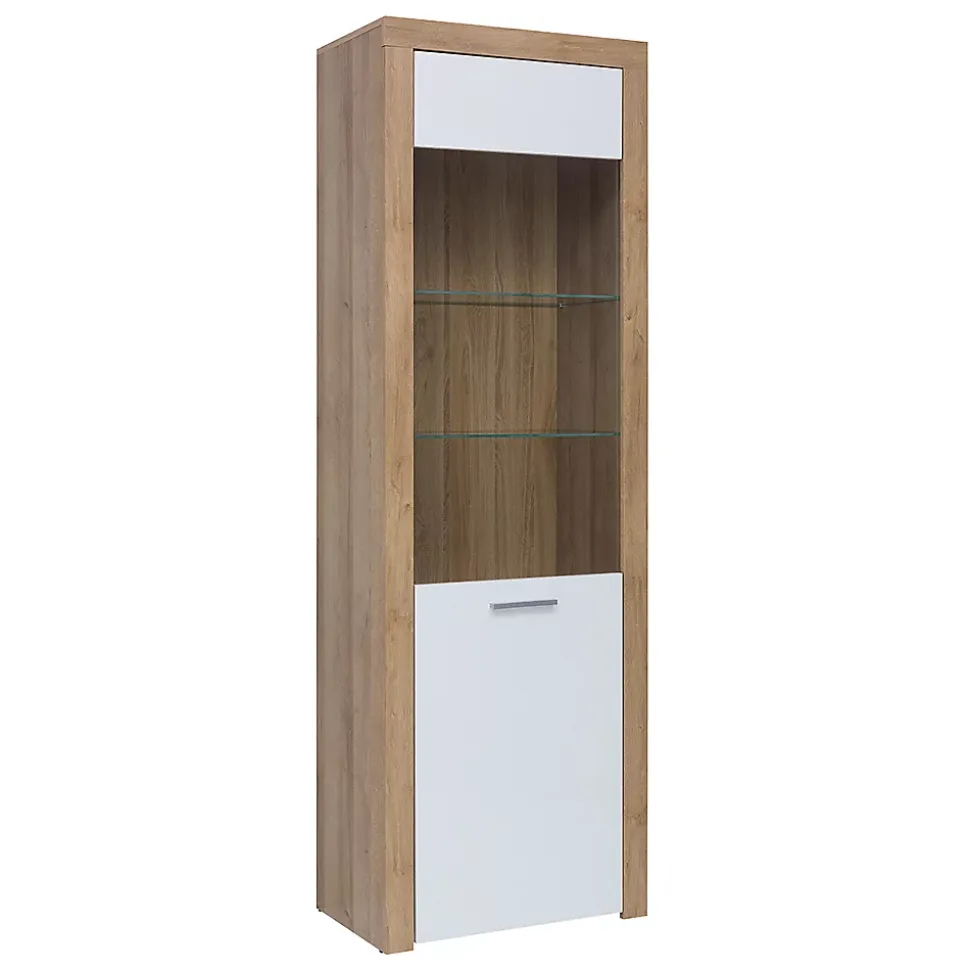 Vitrine 1 porte Nora Blanc et Bois
