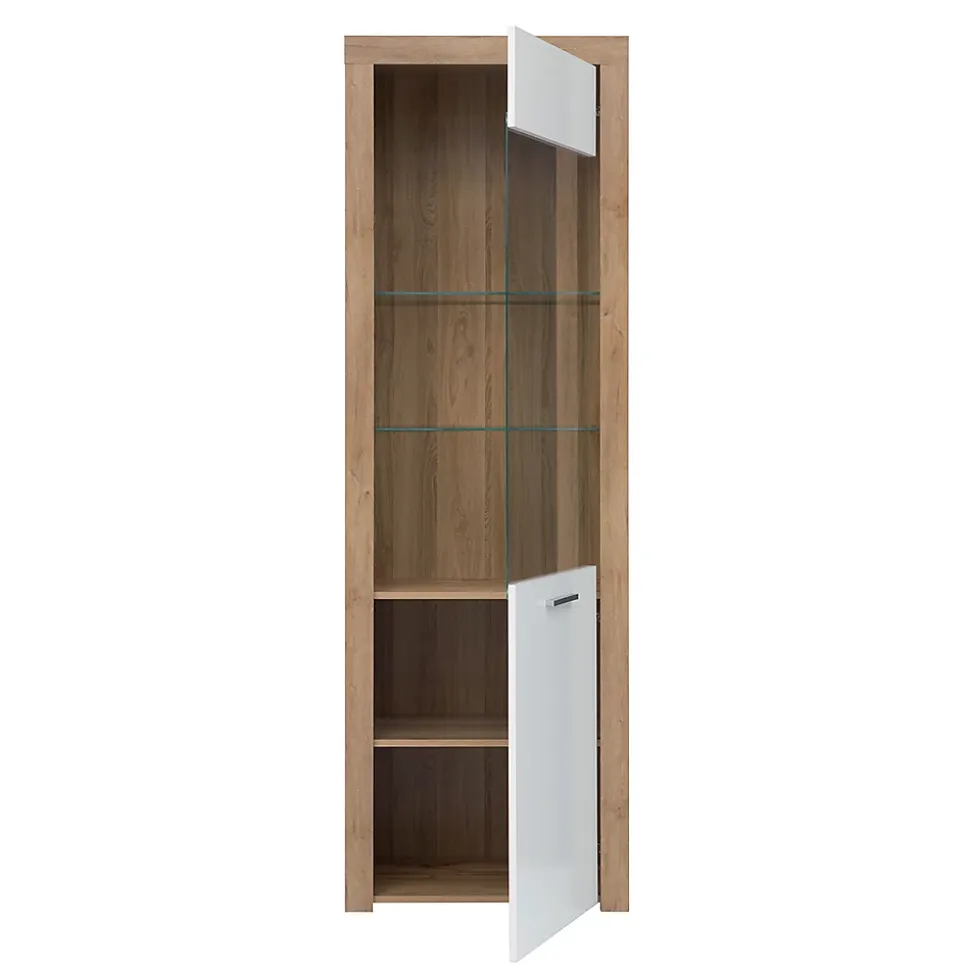 Vitrine 1 porte Nora Blanc et Bois
