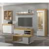 Vitrine 1 porte ouverture droite LED inclus Teo Blanc et Bois
