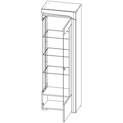 Vitrine 1 porte ouverture droite LED inclus Teo Blanc et Bois