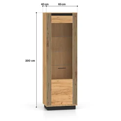 Vitrine 1 porte Solal Bois et Noir